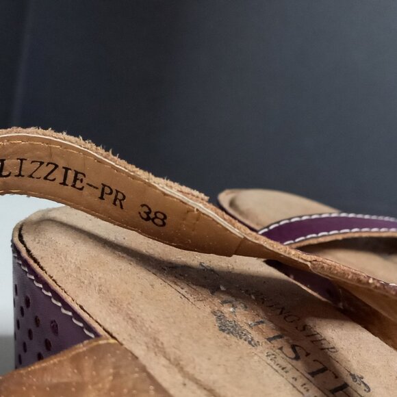 Spring Step L'artiste Lizzie-PR Purple Size 38/7.5 Buckle leather upper sandals - Picture 7 of 8
